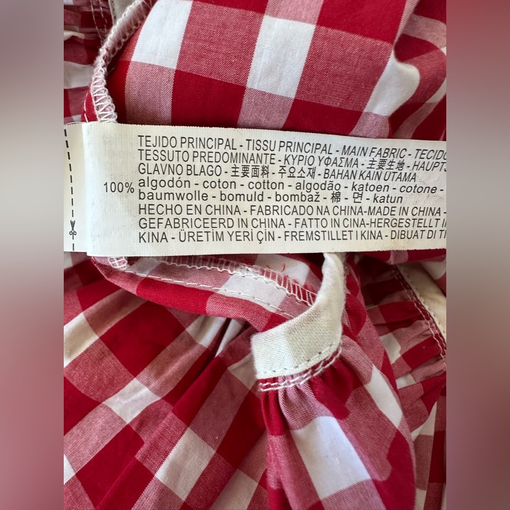 ZARA Red Gingham Ruffle Midi Skirt - Picture 12 of 13